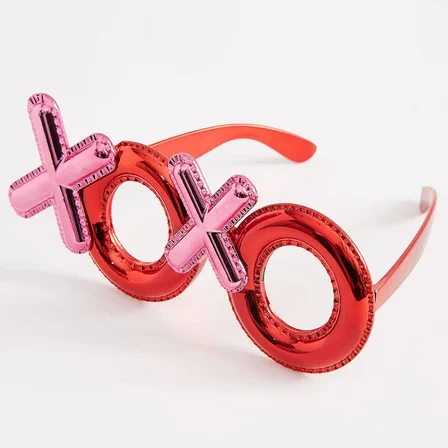 Kırmızı Renk Xoxo Yazılı Parti Gözlüğü 17x7 cm (5264)