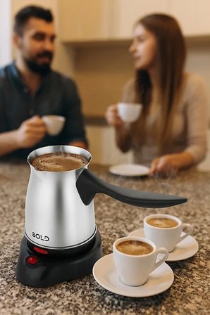 Bold Elektrikli Türk Kahve Pişirme Makinesi Inox Paslanmaz Çelik Cezve (5264)