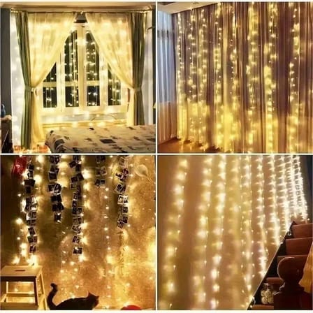 300 Ledli 10 Sarkıt Perde Led Işık-8 Fonksiyon, Uzaktan Kumandalı, 3x3 Metre (5264)