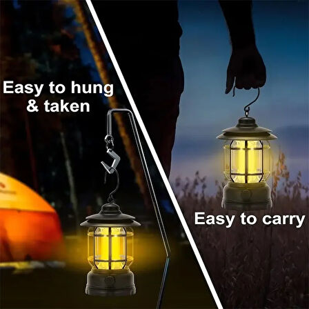 Bluetooth Hoparlör Özellikli Dimerli Led Kamp Lambası Hs66 (5264)