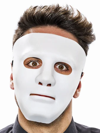 Beyaz Renk Hip Hop Anonim Jabbawockeez Dans Maskesi 18x19 cm (5264)
