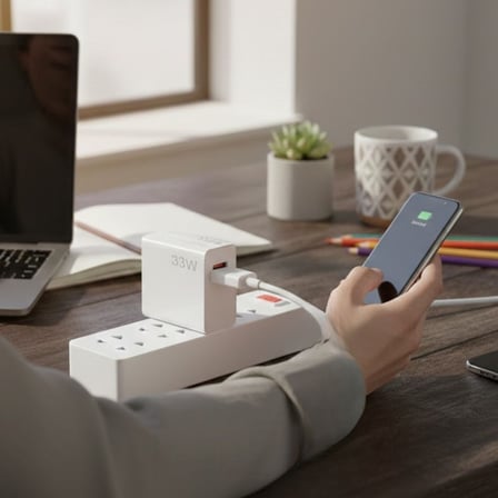 33W Hızlı Şarj Adaptörü – Type-C Kablolu, USB Çıkışlı, Akıllı Şarj Destekli Duvar Tipi Şarj Cihazı (
