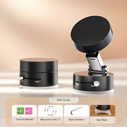 Mıknatıslı Katlanabilir Telefon Tutucu - Torpido ve Cam Uyumlu (5264)