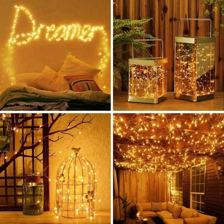 Sarı Peri LED Flaşlı Işık – 10 Metre Dekoratif Oda ve Organizasyon Aydınlatması (5264)