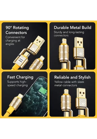 4in1 Hızlı Şarj Ve Data Kablosu Type-c / Lightning / Micro Usb PL-8631 (5264)
