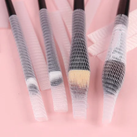 Makyaj Far Allık Kontür Eyeliner Fırça Malzemeleri Ürünleri Koruyucu File Kapak Örgü Kılıf Set 20li 