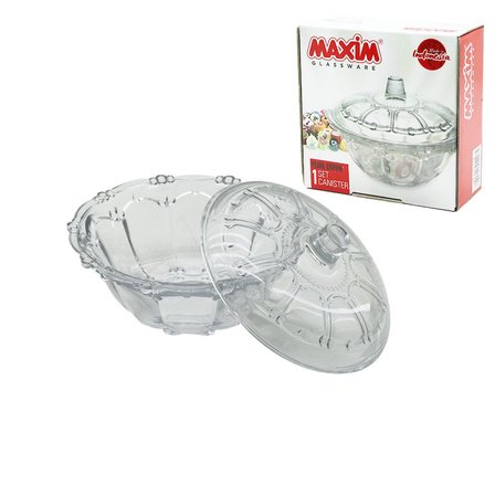 CAM ŞEKERLİK CAM KAPAKLI ÇAP: 13.5CM - Y: 5.2--9.5CM (5264)