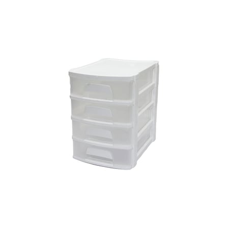 TONTON - NO:2 ÇEKMECE 4 KATLI 16.5X21.5X24CM BEYAZ VEYA SİYAH HERHANGİ BİR RENK GÖNDERİLİR (5264)