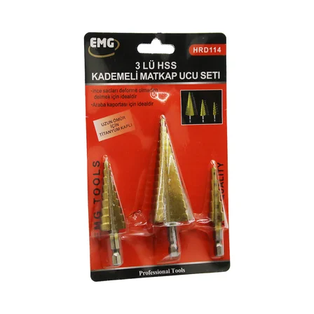 3 PARÇA  HSS KADEMELİ MATKAP UCU SET (5264)