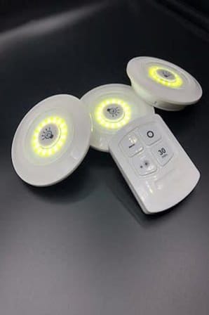 3lü Uzaktan Kumandalı Yapışkanlı Kablosuz Led Spot Lambalar (5264)