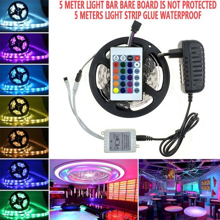 5 Metre Rgb Şerit Led Seti-İç ve Dış Mekan Silikonlu-Tak Çalıştır (5264)