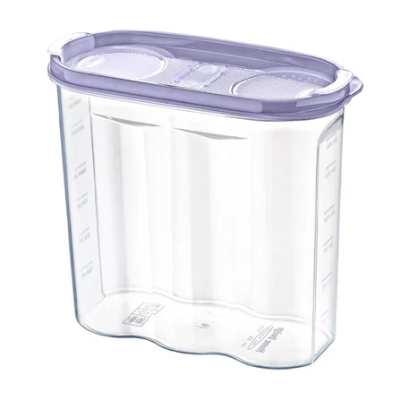 2 Kapaklı Ölçekli Erzak Kuru Gıda Saklama Kutusu Kabı - 1,7 Litre - SA935 (5264)