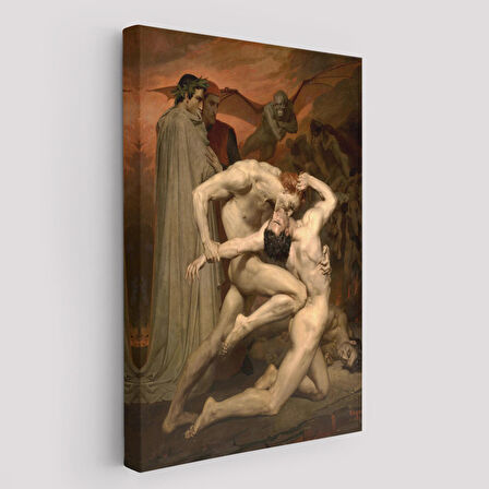 Dante ve Virgil Cehennemde William Adolphe Bouguereau Klasik Kanvas Tablo-5265