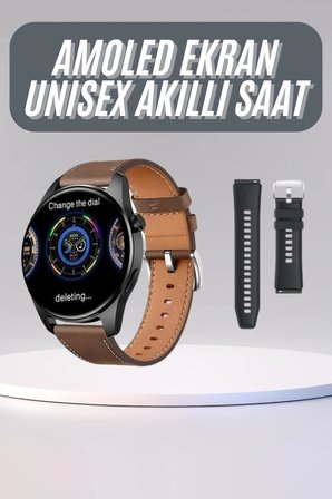 Yuvarlak Kasa 46mm Akıllı Saat Android Ve IOS Uyumlu Uyku ve Sağlık Takibi - Lisinya