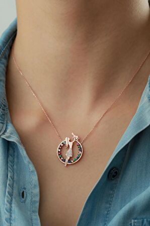 925 Ayar Anne Bebek Rose Gümüş Kolyesi