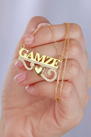 925 Ayar Gümüş Kalpli Isimli Kolye