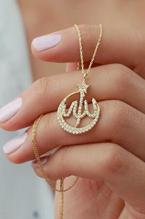 925 Ayar Gümüş Allah Lafzı Kolye
