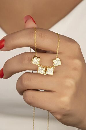 925 Ayar Gümüş Gold Mıknatıslı Kolye