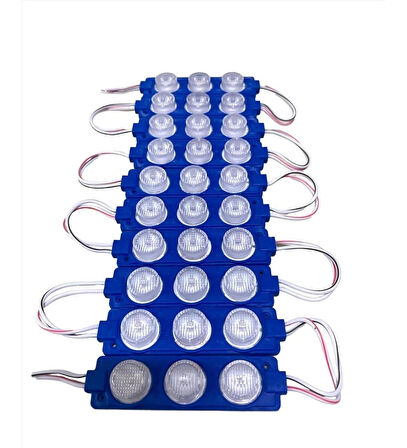 Modül 3 Led 3W Kablolu Parmak Led  5 adet Mavi Renk