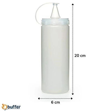 İpek Yıldızı® Şeffaf Kapaklı Sızdırmaz Yağlık Sosluk Şişesi Plastik Yağdanlık 400 ml AP-9028