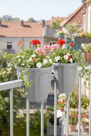 Dekoratif Balkon Korkuluk Saksısı Oval 3 Adet