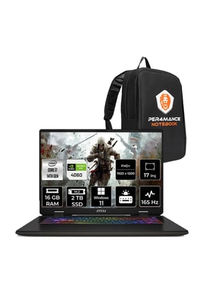 SWORD 17 HX i7-14700HX 16GB 2TB SSD RTX4060/8GB 105W 17" FHD+ 165HZ W11H B14VFKG & PER4 ÇANTA