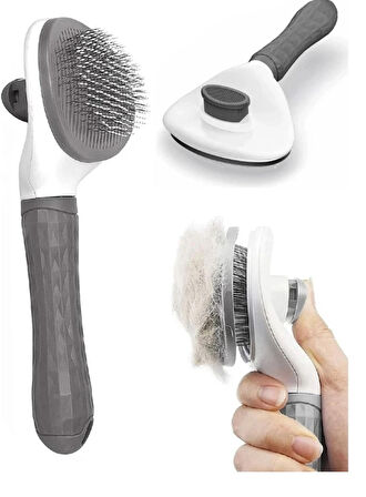  Otomatik temizlenen tuşlu evcil hayvan fırçası kedi köpek tüy toplayıcı tarak