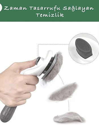  Otomatik temizlenen tuşlu evcil hayvan fırçası kedi köpek tüy toplayıcı tarak
