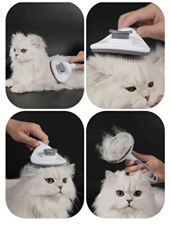  Otomatik temizlenen tuşlu evcil hayvan fırçası kedi köpek tüy toplayıcı tarak