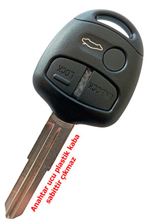 Mitsubishi Lancer Outlander Uyumlu Kumanda Kabı Anahtar Kabı Oto Anahtarlık 3 Tuşlu Mit11 Sağ Kanal Uçlu Logolu