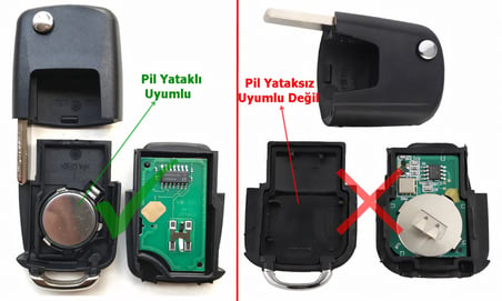 VW Golf Polo Jetta Bora Passat Transporter 3 Tuşlu Dönüşüm Çevirici Anahtar Kumanda Kabı Oto Anahtar