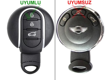 Mini Cooper Countryman Uyumlu Kumanda Anahtar Kılıfı Oto Anahtarlık 3 Tuş BEYAZ GOLD