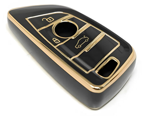 Bmw F G Serisi Uyumlu Nano Smart Kumanda Kılıfı Oto Anahtarlık Siyah Gold 3 Tuş G10 G20 G30 X5 X6