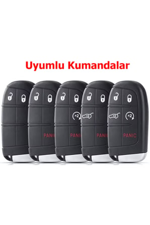 Jeep Compass Renegade Dodge Chrysler Uyumlu Smart Kumanda Anahtar Kılıfı Oto Anahtarlık Beyaz Gold