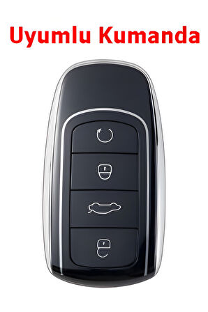 Chery Tiggo 7 Tiggo 8 Omoda 5 Uyumlu Smart Kumanda Anahtar Kılıfı Oto Anahtarlık Turkuaz Gold
