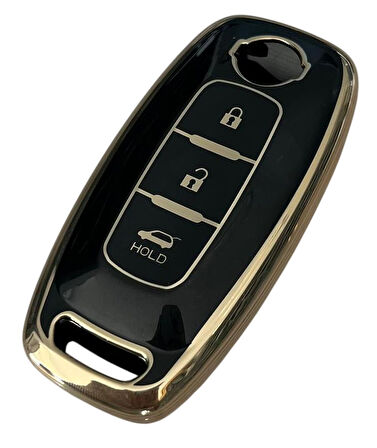 Nissan Yeni Kasa Uyumlu Qashqai  X-Trail Juke Smart Kumanda Anahtar Kılıfı Oto Anahtarlık SİYAH