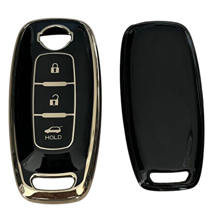 Nissan Yeni Kasa Uyumlu Qashqai  X-Trail Juke Smart Kumanda Anahtar Kılıfı Oto Anahtarlık SİYAH