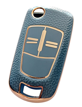 Opel Astra H Corsa D Meriva Uyumlu Anahtar Kumanda Kılıfı Oto Anahtarlık Deri Desenli TURKUAZ