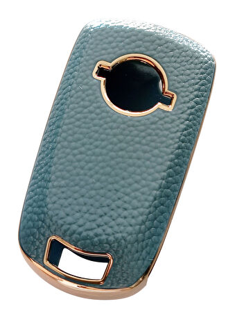 Opel Astra H Corsa D Meriva Uyumlu Anahtar Kumanda Kılıfı Oto Anahtarlık Deri Desenli TURKUAZ