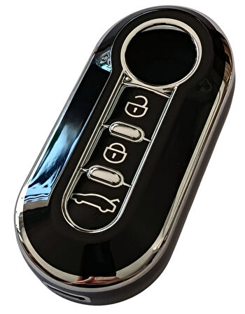 Doblo Ducato Boxer Jumper Uyumlu Kumanda Anahtar Kılıfı Oto Anahtarlık Siyah Silver