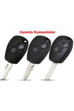 Renault Clio 3 Dacia Logan Duster Sandero Uyumlu Kumanda Anahtar Kılıfı Oto Anahtarlık Gri Gümüş