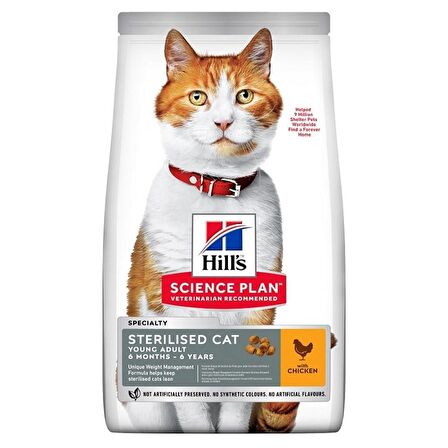 Hill's Adult Tavuklu Kısırlaştırılmış Yetişkin Kedi Maması 10 Kg