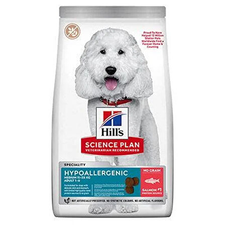 Hill's SCIENCE PLAN Hipoalerjenik Somonlu Orta Irk Tahılsız Yetişkin Köpek Maması 2,5Kg