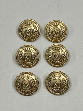 Trençkot ve ceket düğmesi takımı 6'lı  set Gold  / çelenk model 5277151012613