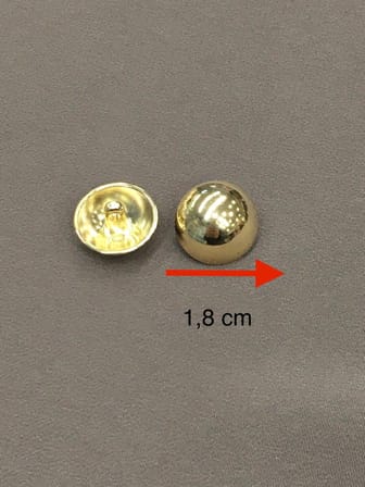 Ceket hırka kol boyu düğmesi bombeli gold 6 lı set 1,8 mm 5277151013038