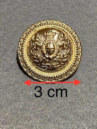 trençkot ve kaban düğmesi çelenk arma modeli gold 3 cm / 6 lı set 52771510132445