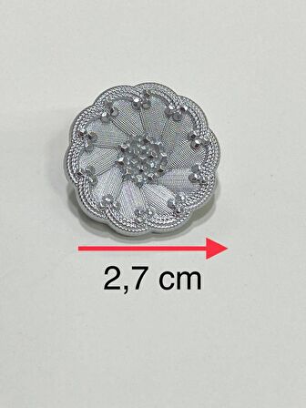 İtalyan Model Trençkot, Kaban Ve Mont Düğmesi takımı 4'lü set Gümüş 2,7 Cm