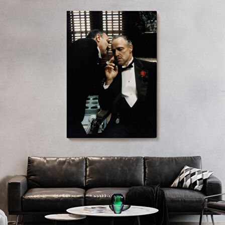 The Godfather Kanvas Tablo, Vito Corleone Film Sahnesi Kanvas Tablo-5279