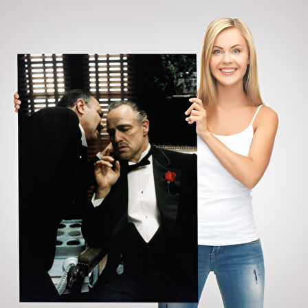 The Godfather Kanvas Tablo, Vito Corleone Film Sahnesi Kanvas Tablo-5279