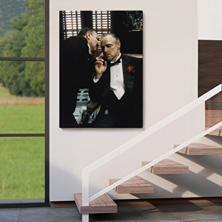 The Godfather Kanvas Tablo, Vito Corleone Film Sahnesi Kanvas Tablo-5279